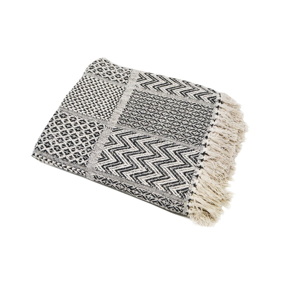 Madas Throw - Black & White