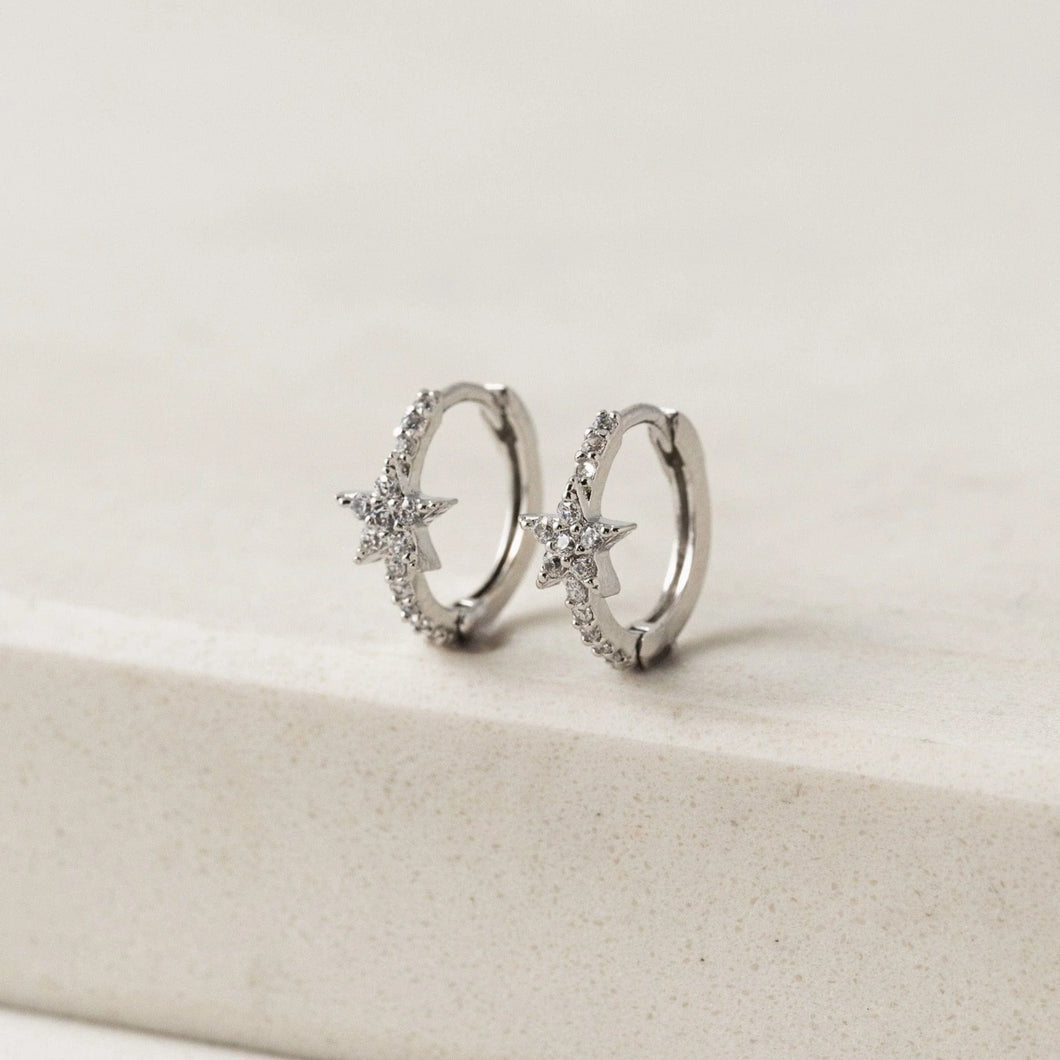 Cosmos Star Huggie Hoop Earrings Gold Silver Lovers Tempo Canada