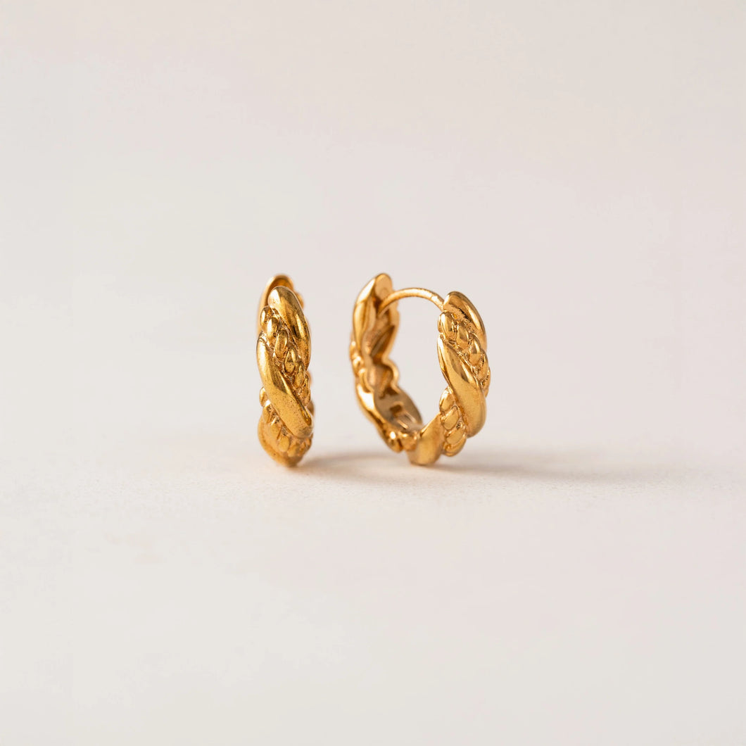 Twisted Gold Plated Hoops Lover's Tempo