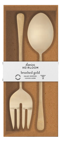 Stainless Steel Brushed Gold Salad Server Set Danica Canada