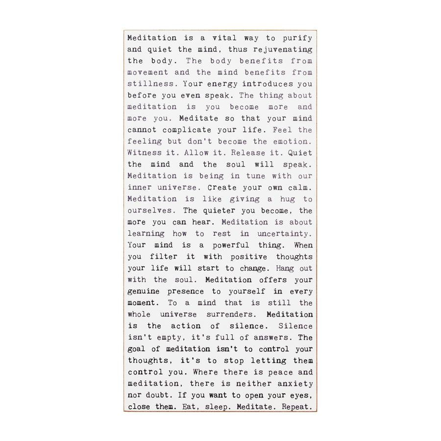 Meditation - Typewriter Sign