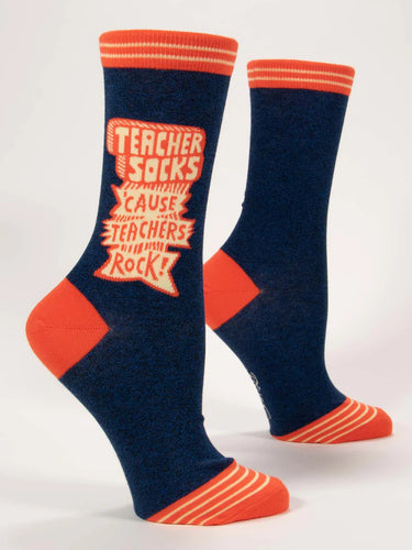 Teachers Rock - Blue Q Ladies Socks - Vibestyle.ca