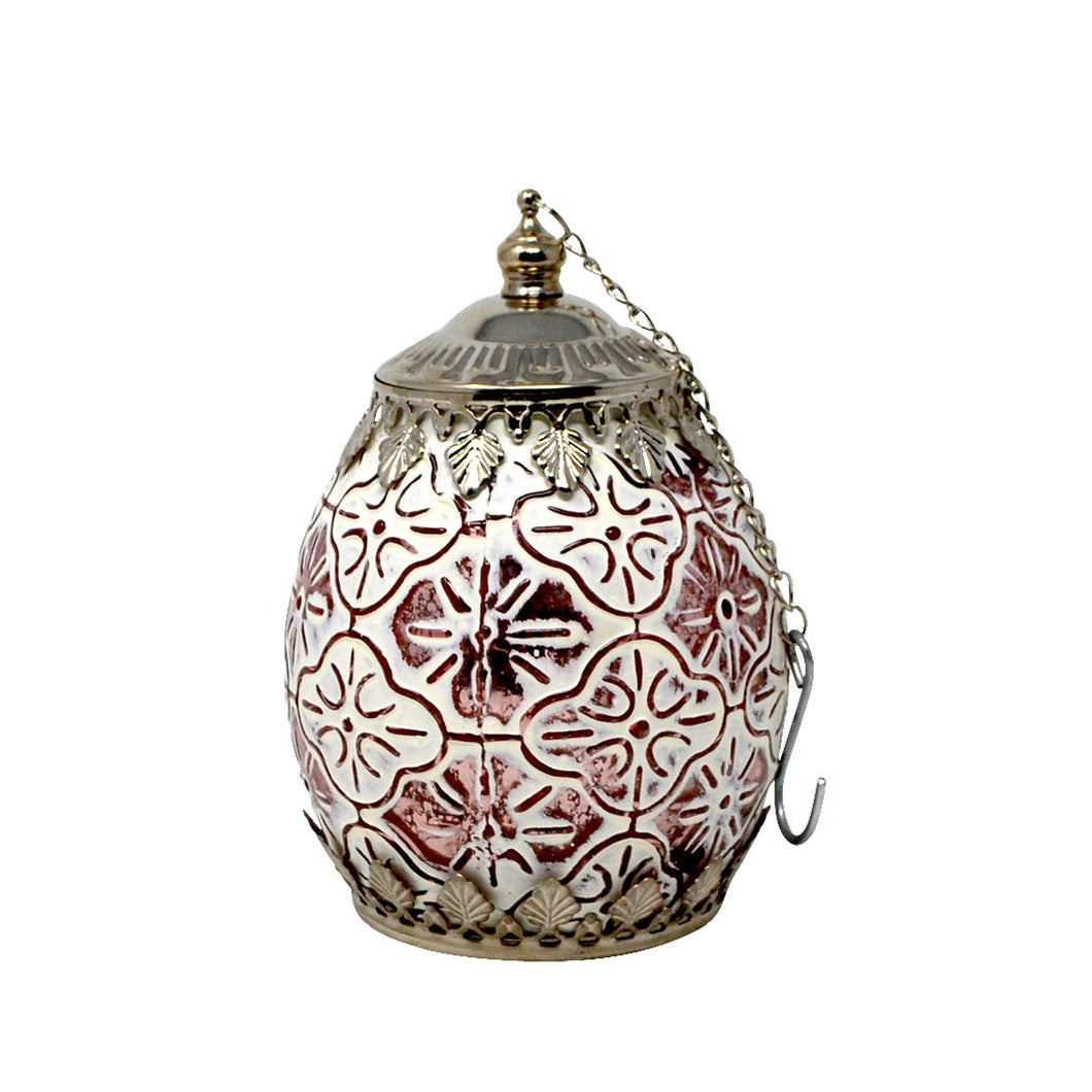 Small Pink Moroccan LED Lantern - Vibestyle.ca