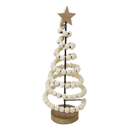 Wooden Bead Tree Christmas Decor