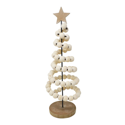 Wooden Bead Tree Christmas Decor