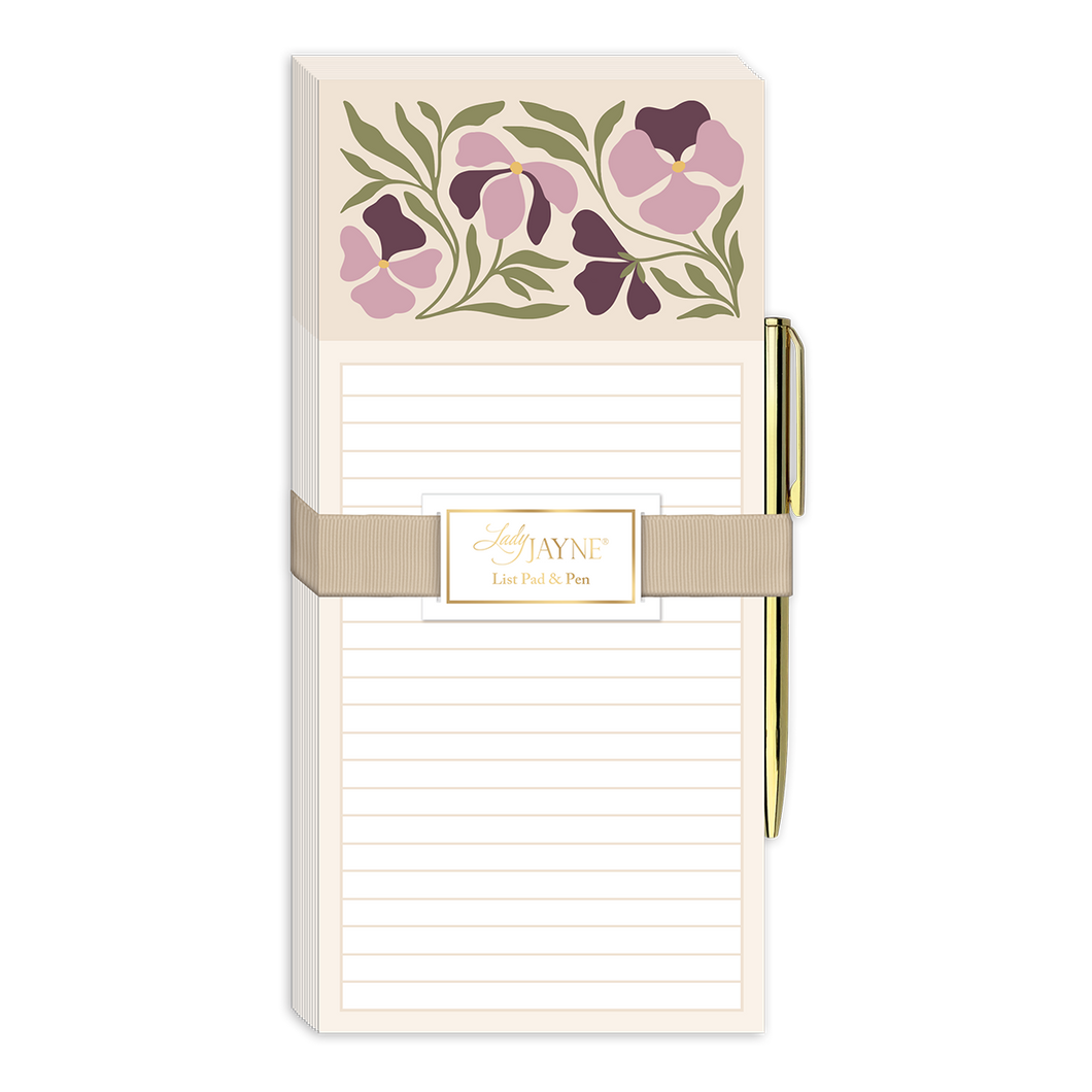 Magnetic List Pad and Pen Pansy Set Canada