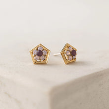 Anise Stud Earring with Pink Opal Swarovski Crystals