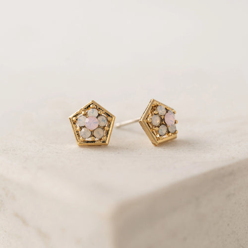 Anise Stud Earring - White Opal