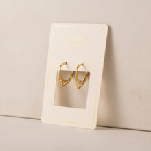 Gold Hoop Earrings Clear Gem Stone Lover's Tempo