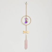 Stone Suncatcher - Dragonfly/Rose Quartz