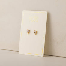 Gold Stud Earrings Pink Stone Lover's Tempo