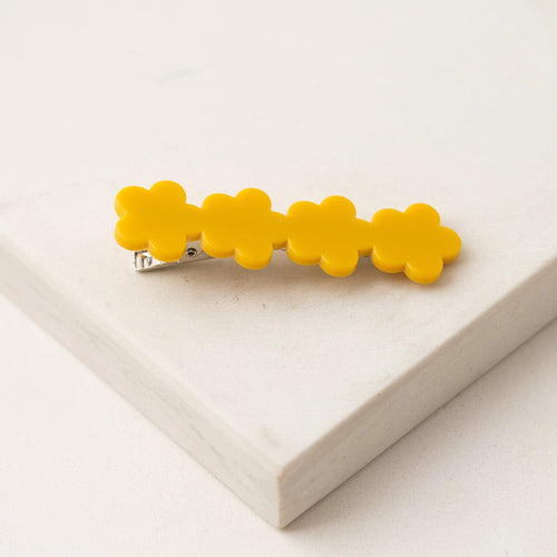 Mustard Acrylic Flower Hair Clip