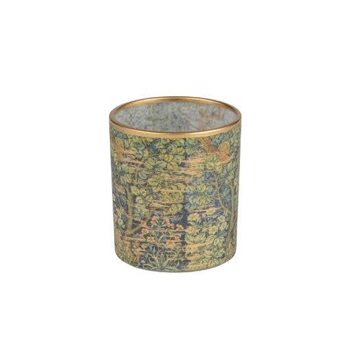 Teal Paper Gold T-Lite Holder Against White Background