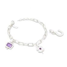 Silver Charm Bracelet - Amethyst - Scout Jewelry