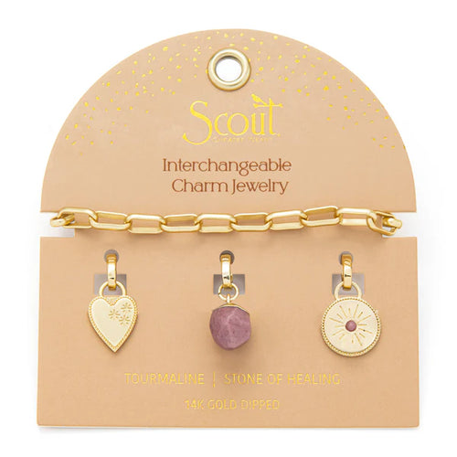 Interchangeable Charm Bracelet - Gold Tourmaline