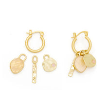 Interchangeable Charm Earrings - Rose Quartz