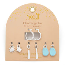 Interchangeable Charm Earrings - Turquoise