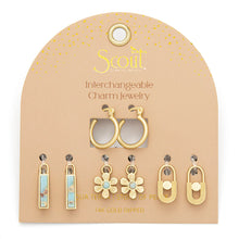 Interchangeable Charm Hoop Earrings - Aqua Terra & Gold - Scout