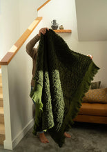 Olive Boucle Throw Blanket