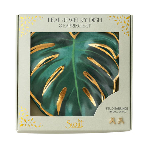 Monstera Trinket Tray & Earring Set