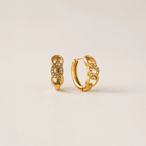Gold Chain Sparkle Hoop Earrings Kai Earrings - Lover's Tempo