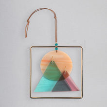 Stained Glass Suncatcher - Sunset Mountains