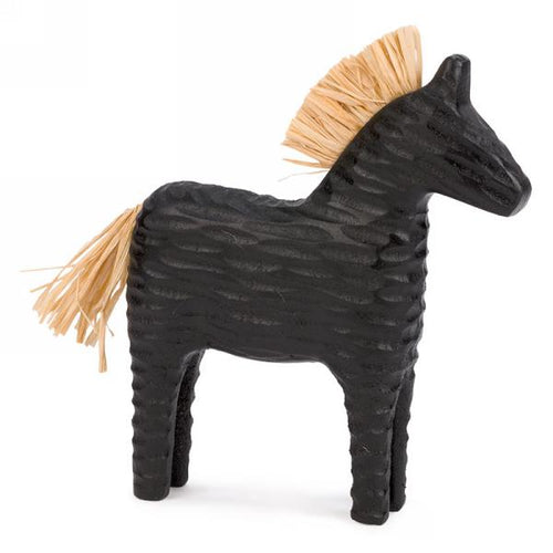 Textured Black Horse Figurine
