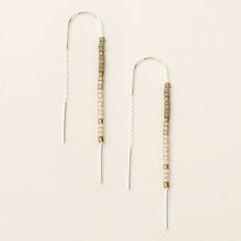 Miyuki Glass Bead Threader Earrings - Pewter