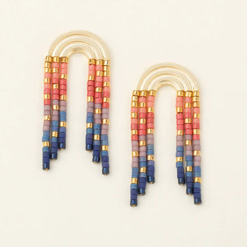 Multi Color Miyuki Bead Fringe Earrings