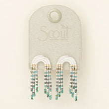 Turquoise Miyuki Bead Fringe Earrings