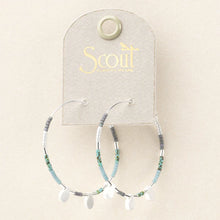 Miyuki Large Hoops- Turquoise & Silver