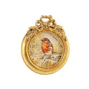 Gold Ornate Bow Frame Against White Background