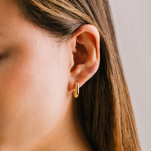 Small Paperclip Puff Earring Gold