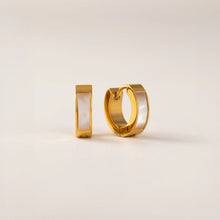 Tofino Huggie Hoop Earrings Gold Mother of Pearl - Lover's Tempo