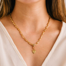 Gold Heart Pendant Necklace Lariat - Lover's Tempo