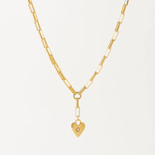 Gold Heart Pendant Necklace Lariat - Lover's Tempo
