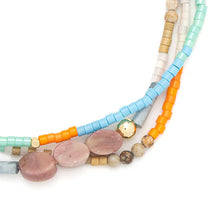 Colorful beaded bracelet on a white background