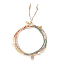 Mixed Media Wrap Bracelet/Necklace - Healing/Tourmaline/Gold