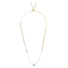Mixed Media Wrap Bracelet/Necklace - Tranquility/Turquoise/Gold