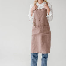 Linen Tales Crossback Apron - Ashes of Roses 