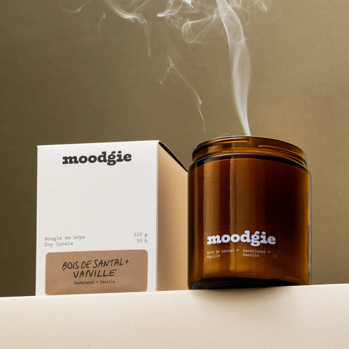 Sandalwood and Vanilla Soy Candle Moodgie Canada