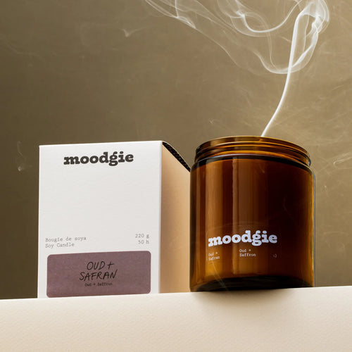 Oud and Saffron Giftboxed Candle Poured in Canada