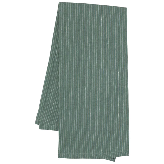 Linen Pinstripe Tea Towel Jade