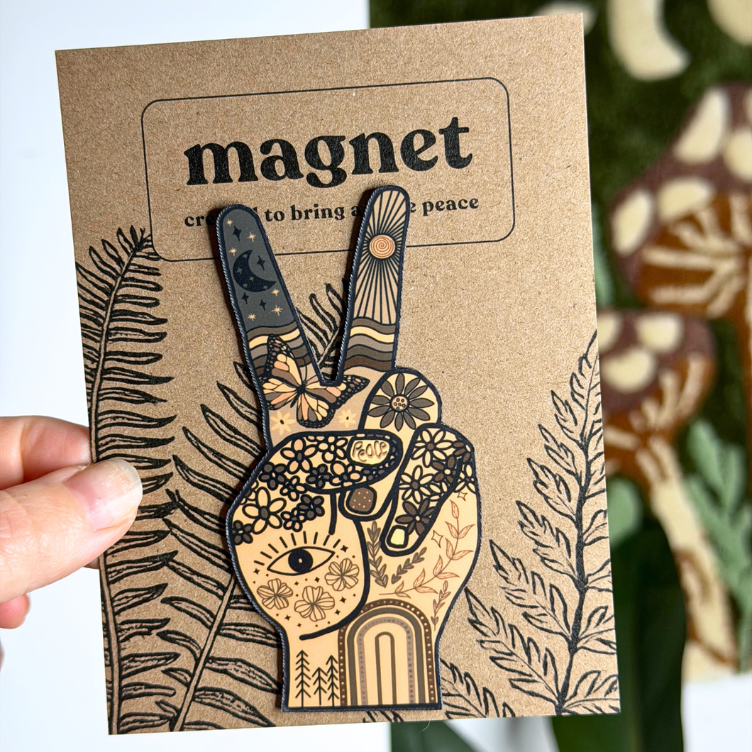 Magnet Boho Peace Hand | Nature Lover | Handmade Gifts