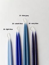 Navy Blue Danish Taper Candle 12" | Set of 2