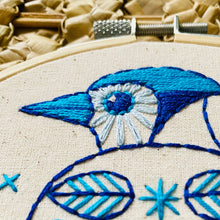 Folk Blue Jay Complete Embroidery Kit