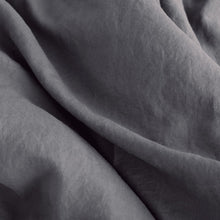 Queen Linen Duvet Cover Set - Dark Grey