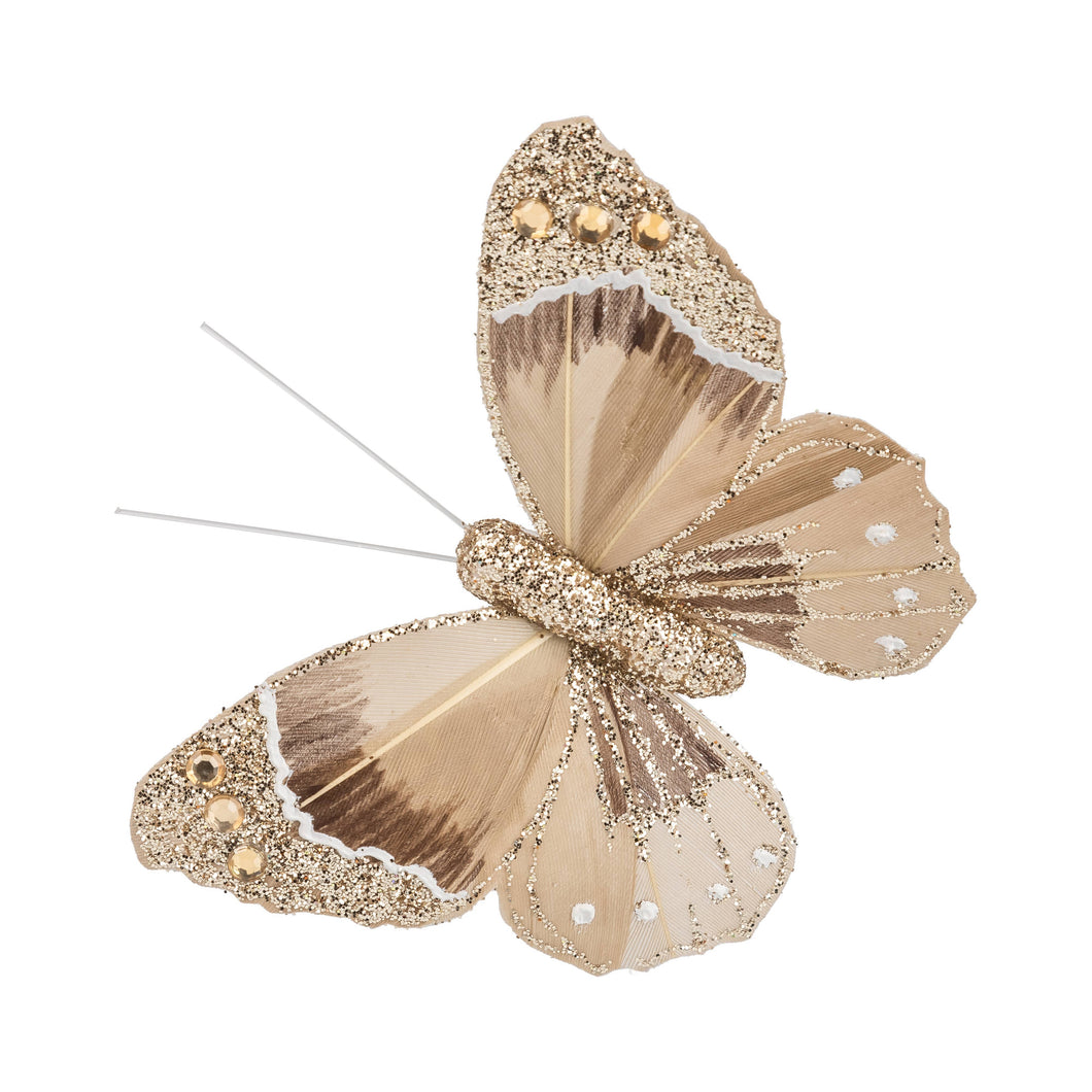 Champagne Butterfly Clips - Set 6
