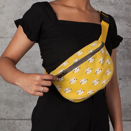 Meow Yellow Cat Hip Bag