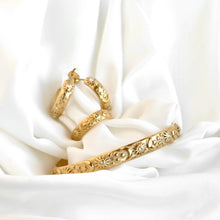 Embossed Sun Moon & Stars Hoop Earrings - Stainless Steel